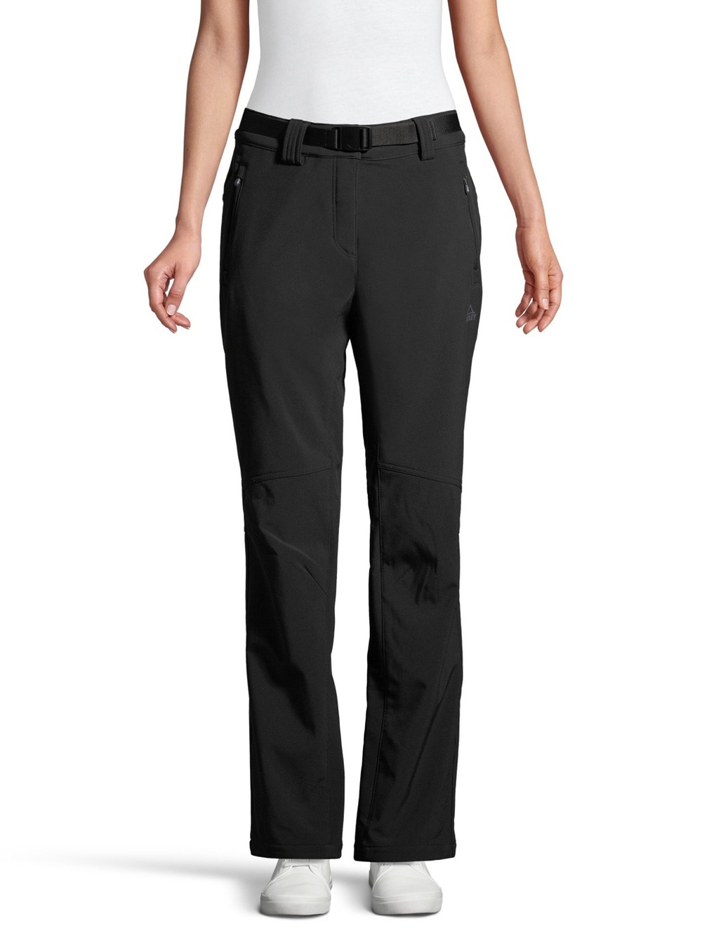 McKinley Shalda Softshell Pants black medium hiking outdoor UV protection belted